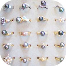 Pearl rings at Raina Trading Ltd.